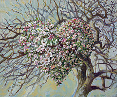 Pommier, lumi�re de printemps 2008 Acrylique sur toile, Pierre Marcel