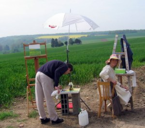 Frank et Florence, dominent la vall�e de l'Epte au dessus de Berthenonville.