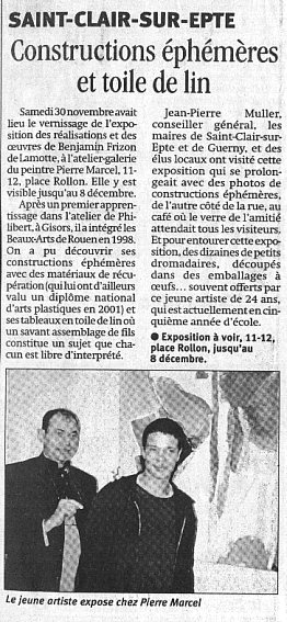 article et photo paru simultan�ment dans Paris Normandie et Paris Mantes-Poissy le 4 d�cembre 2002