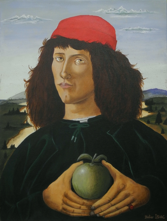 � Portrait d�homme � la m�daille de cosme l�ancien �  1474  de Sandro Botticelli,  pomologis� par Didier Isaac en 2007 