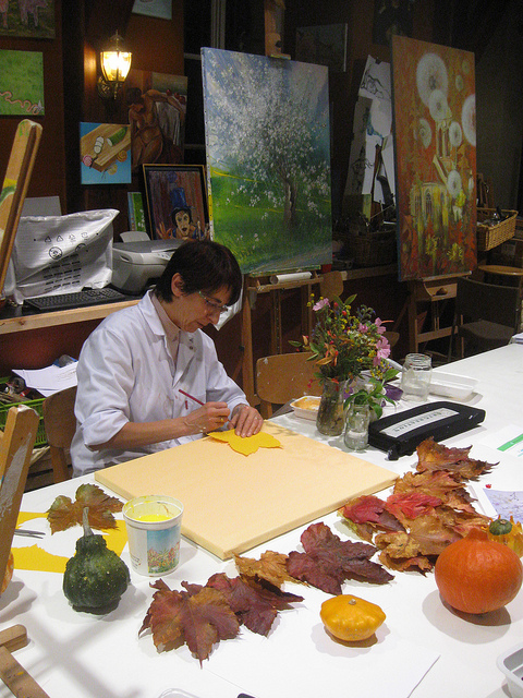 Viviane Beaun� d'Aveny, peintre s�rieuse et cr�ative � Atelier du Pommier