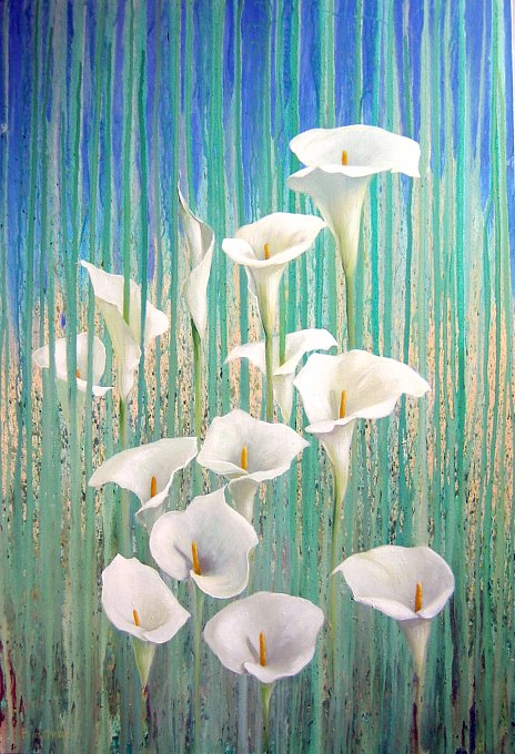Arums, Pierre Marcel , juillet 2005, 110 x 150 cm