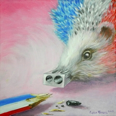 Fran�ois Hollande, la r�publique fran�aise :  Il invite la r�publique � sauver, r�parer, retailler notre crayon de couleurs bleu blanc rouge.